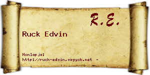 Ruck Edvin névjegykártya